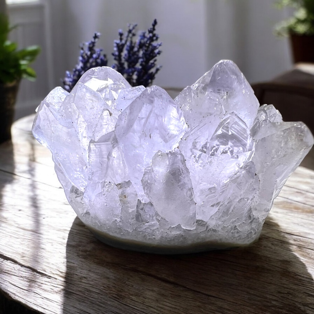 Amethyst and Quartz Crystal Druzy Cluster